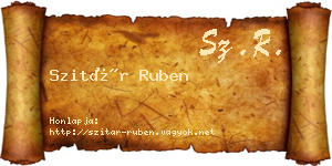 Szitár Ruben névjegykártya